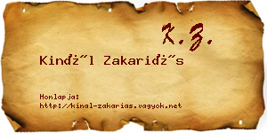 Kinál Zakariás névjegykártya